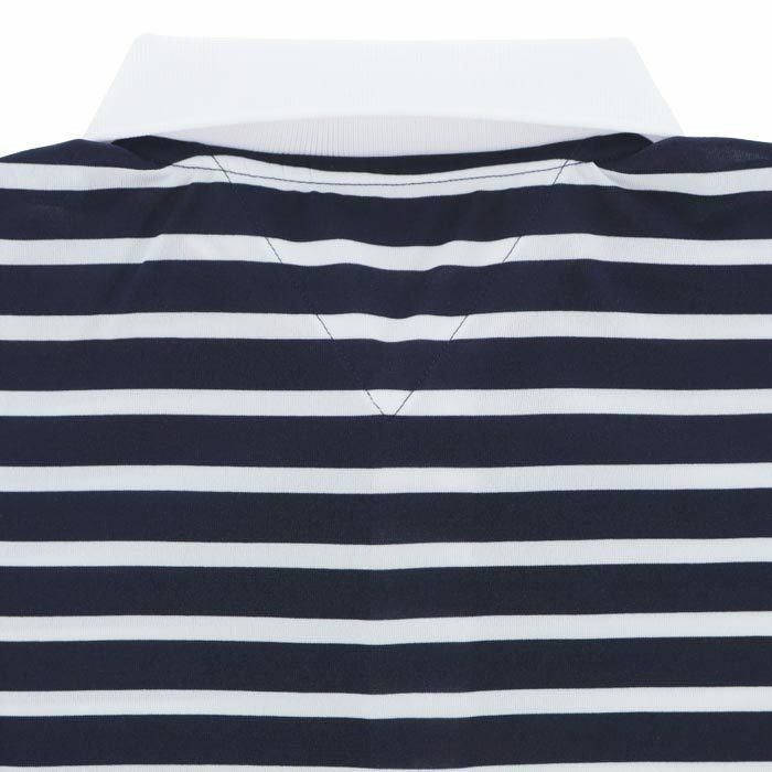 トミー ヒルフィガー ゴルフ　メンズ 配色切替 胸ボーダー柄 半袖 ポロシャツ THMA422　2024年モデル 詳細5