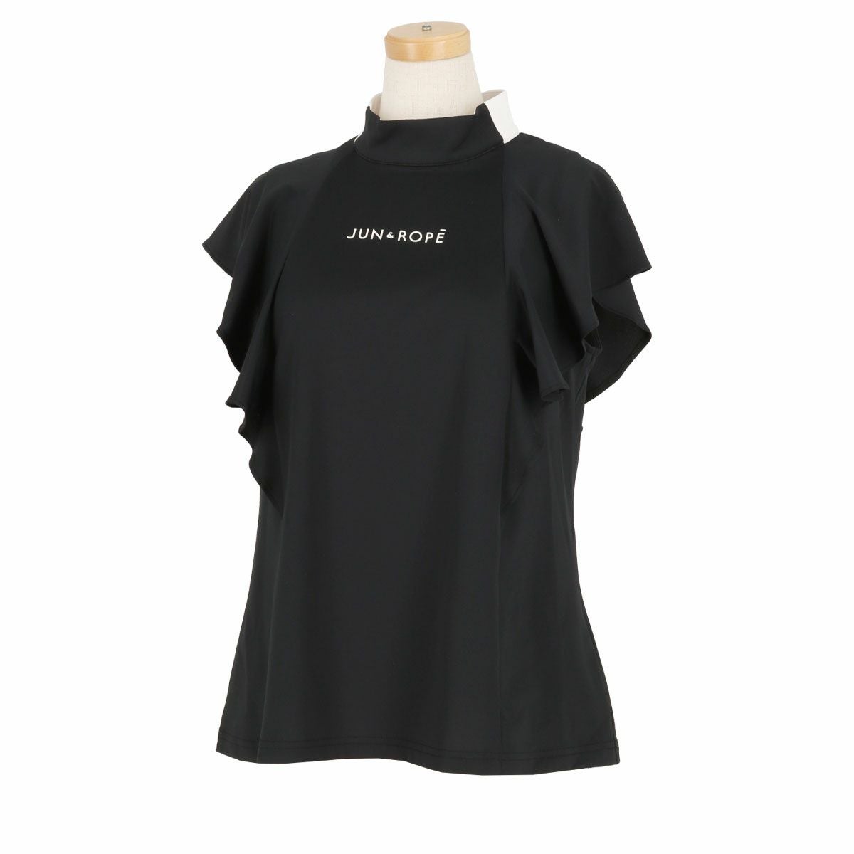 ジュン アンド ロペ JUN ＆ ROPE　レディース バイカラー UVカット フレアスリーブ モックネック プルオーバー ERM44100　2024年モデル ブラック（01）