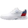 ミズノ MIZUNO　ウエーブハザード アクア ボア メンズ スパイクレス ゴルフシューズ 51GM2470 01 ホワイト×レッド　2024年モデル ホワイト×レッド