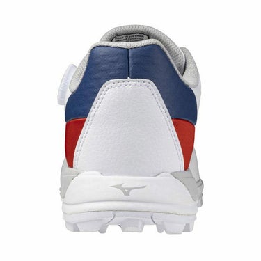 ミズノ MIZUNO　ウエーブハザード アクア ボア メンズ スパイクレス ゴルフシューズ 51GM2470 01 ホワイト×レッド　2024年モデル 詳細3