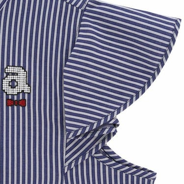 アルチビオ archivio　レディース ストライプ柄 接触冷感 フレアスリーブ 変形衿 バックリボン プルオーバー A359512　2024年モデル 詳細6