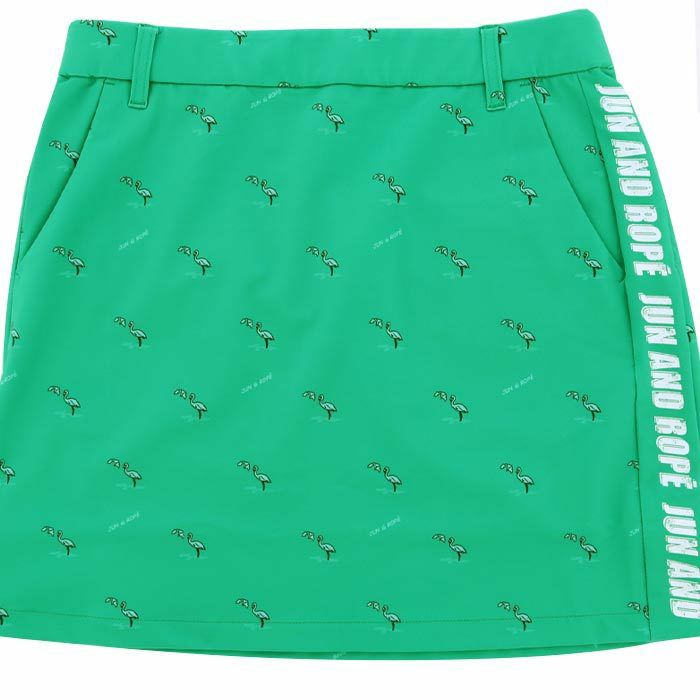 ジュン アンド ロペ JUN ＆ ROPE　レディース フラミンゴ柄 接触冷感 サイドロゴプリント インナーパンツ付き スカート ERC34000　2024年モデル 詳細3