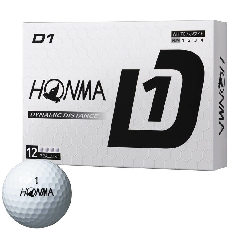 本間ゴルフ D1 2024年モデル ゴルフボール 1ダース（12球入り 