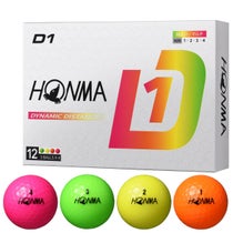 本間ゴルフ　D1 2024年モデル ゴルフボール　1ダース（12球入り）　マルチカラー