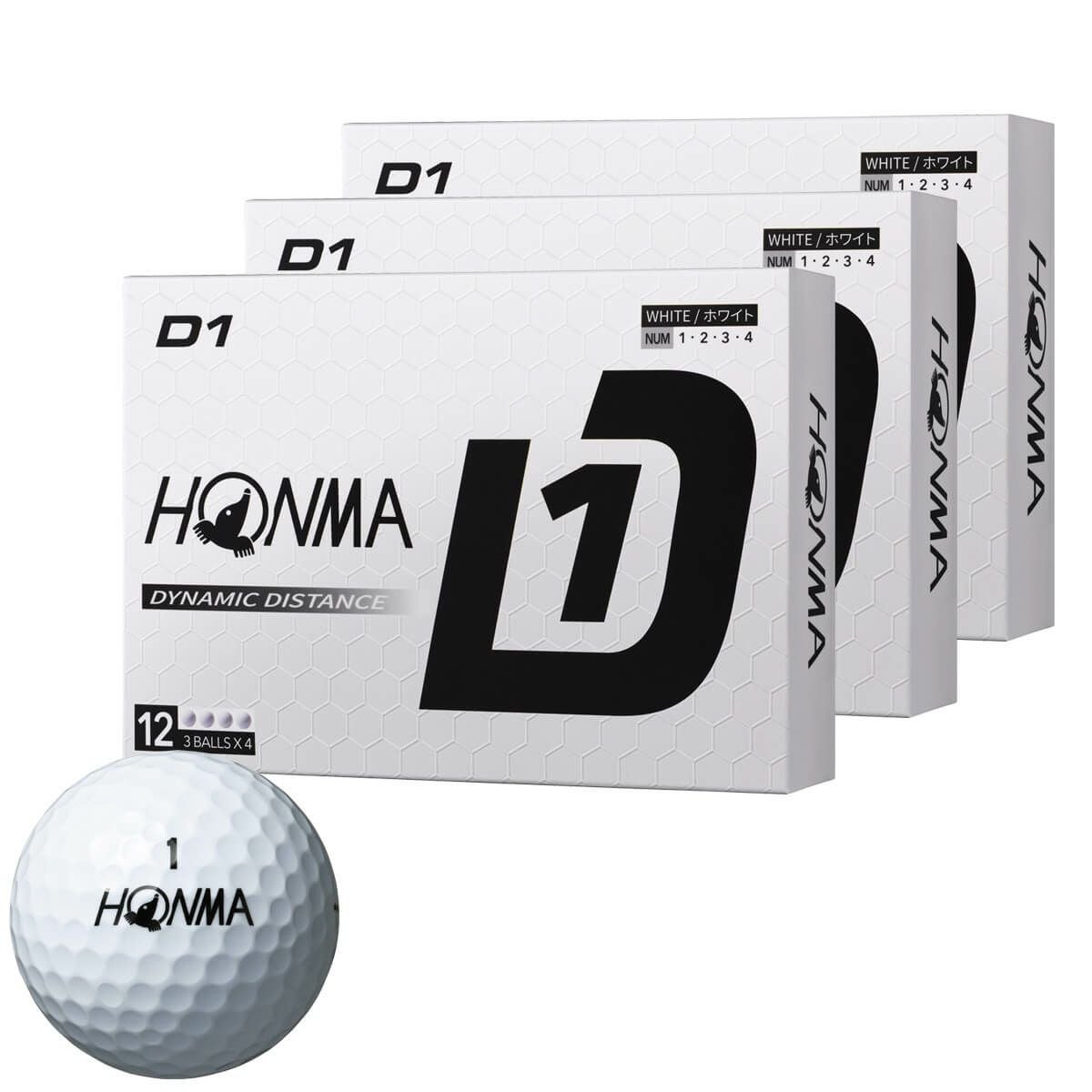 本間ゴルフ D1 2024年モデル ゴルフボール 3ダースセット（12球入り×3