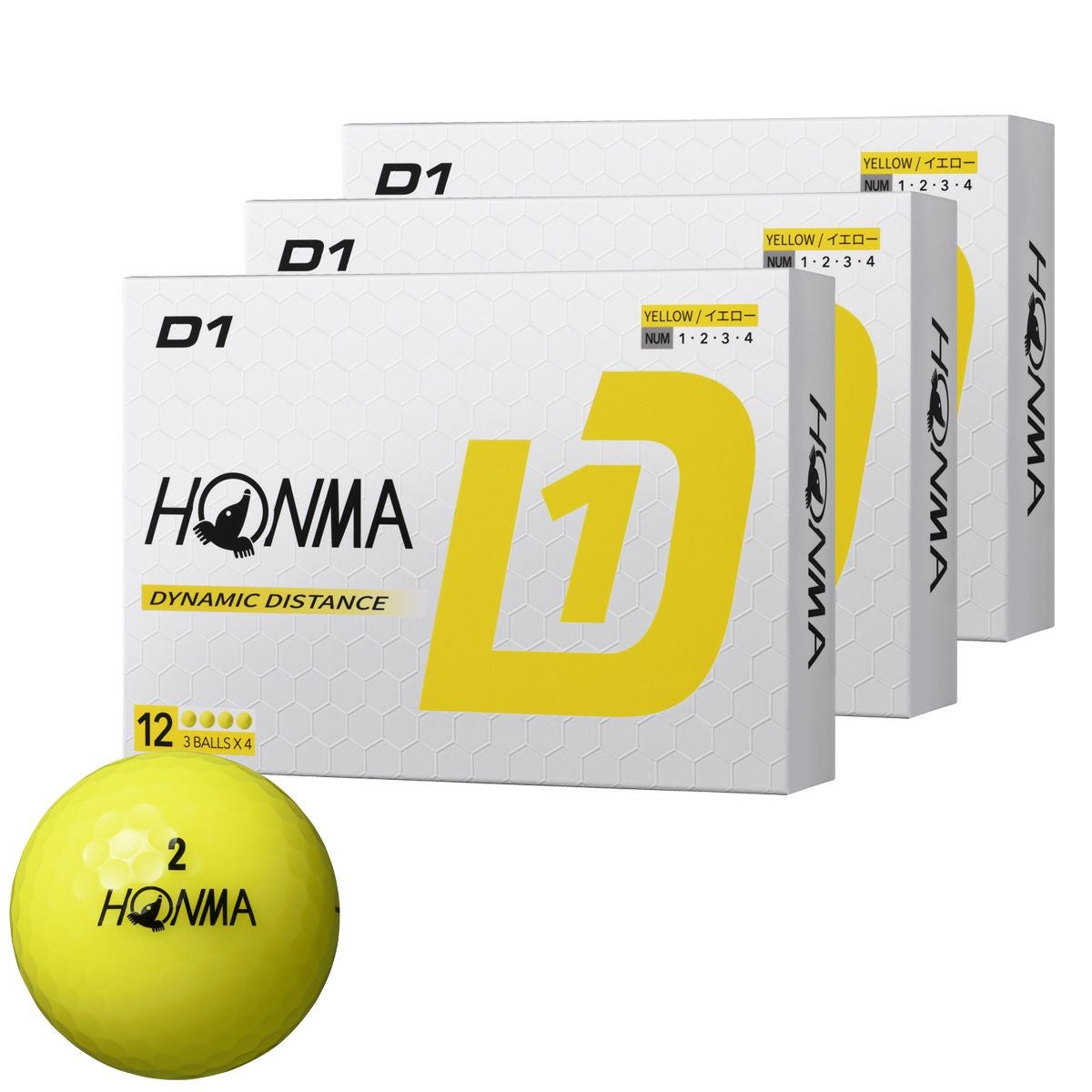 本間ゴルフ D1 2024年モデル ゴルフボール 3ダースセット（12球入り×3