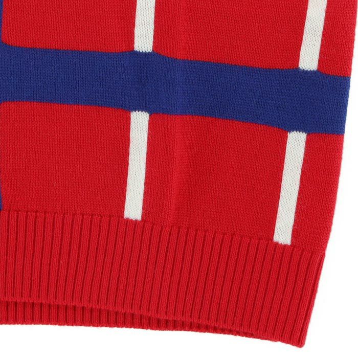 カッパ Kappa　レディース ロゴワッペン チェック柄 Vネック ニット ベスト KC662SW61 詳細6