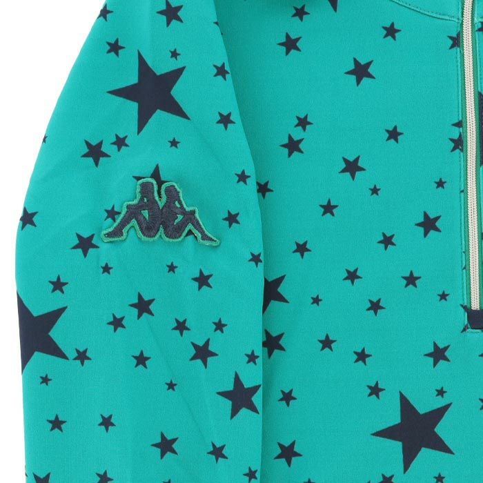 カッパ Kappa　レディース ロゴワッペン 総柄 スタープリント ストレッチ 長袖 ハーフジップシャツ KG562LS83 詳細7
