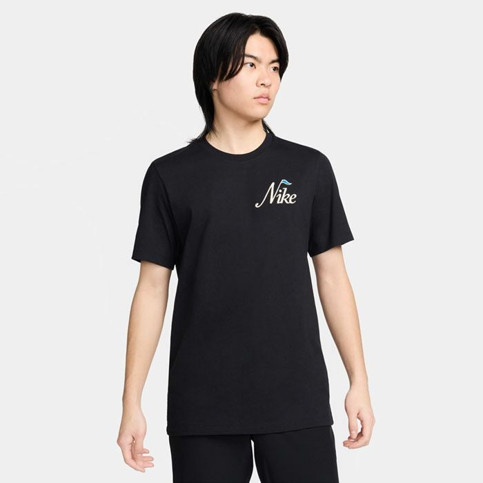 ナイキ NIKE メンズ ゴルフモチーフ ロゴ刺繍 半袖 Tシャツ FV8429 010 ブラック 2024年モデル