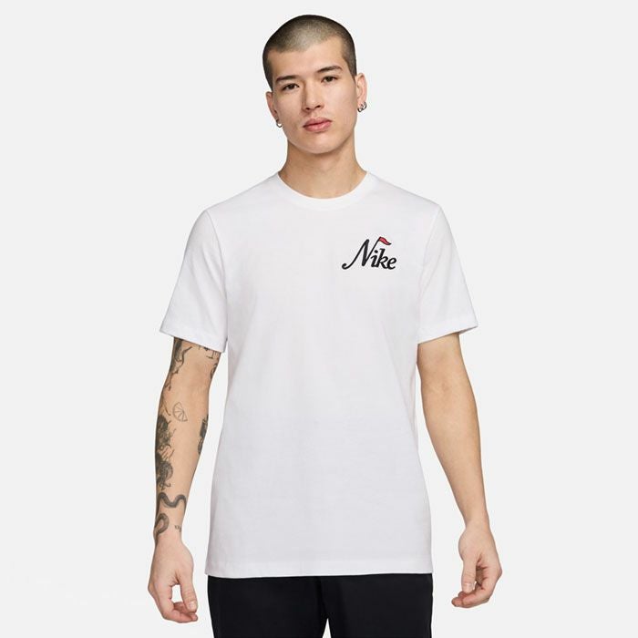 ナイキ NIKE　メンズ ゴルフモチーフ ロゴ刺繍 半袖 Tシャツ FV8429 100 ホワイト　2024年モデル ホワイト（100）
