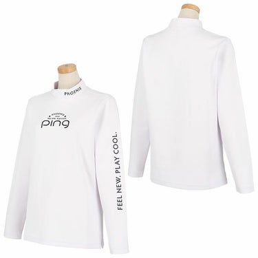 ピン PING　レディース ロゴ刺繍 ストレッチ 長袖 ハイネックシャツ 622-4266908　2024年モデル 詳細2