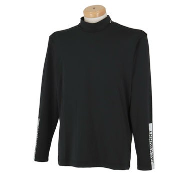 ジャックバニー Jack Bunny!!　メンズ バイカラー 裏起毛 ロゴライン 長袖 モックネックシャツ 262-4266929　2024年モデル ブラック（010）