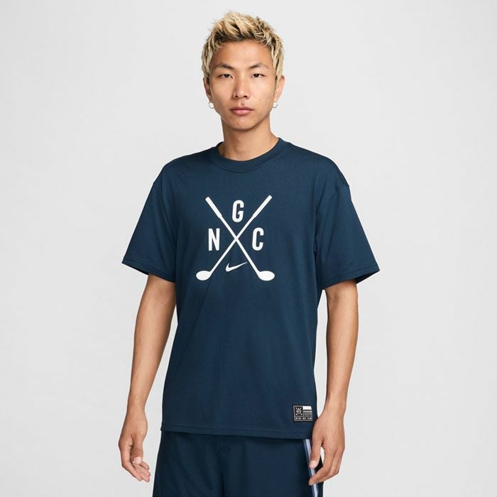 ナイキ NIKE メンズ マックス90 ゴルフ ロゴプリント 半袖 Tシャツ FZ8104 478 アーモリーネイビー 2024年モデル