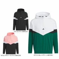 アディダス adidas メンズ ULTIMATE365 ロゴ刺繍 カラーブロック ストレッチ 長袖 ハーフジップ フーディー JSC10 2024年モデル