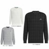 アディダス adidas　メンズ ULTIMATE365 スリーストライプス チェック柄 長袖 クルーネック セーター JTY60　2024年モデル