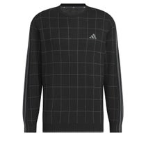 アディダス adidas　メンズ ULTIMATE365 スリーストライプス チェック柄 長袖 クルーネック セーター JTY60　2024年モデル