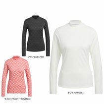 アディダス adidas レディース ULTIMATE365 総柄 ロゴジャガード ストレッチ 長袖 モックネックシャツ JRY49 2024年モデル