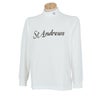 セントアンドリュース St ANDREWS　メンズ ベア天竺 ロゴプリント 長袖 ハイネックシャツ 042-4266951　2024年モデル ホワイト（030）
