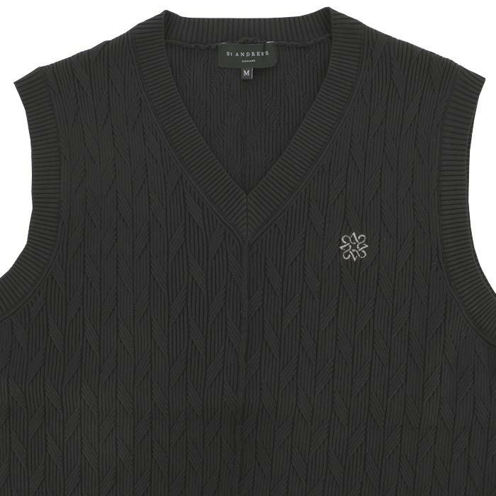セントアンドリュース St ANDREWS　メンズ 軽量 斜め柄 Vネック ニット ベスト 042-4273851　2024年モデル 詳細3