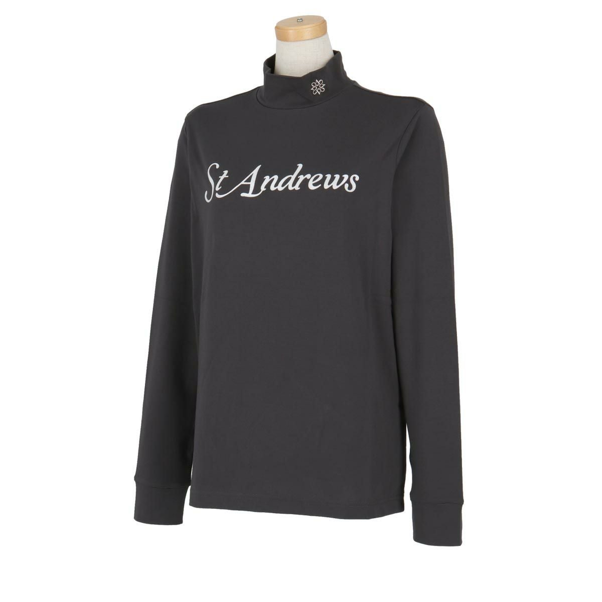 セントアンドリュース St ANDREWS レディース ベア天竺 ラメロゴプリント 長袖 ハイネックシャツ 043-4266952 2024年モデル