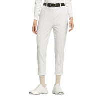 アディダス adidas レディース ULTIMATE365 撥水 防風 ロゴプリント EXストレッチ テーパード アンクルパンツ KWE55 2024年モデル グレー系 ウェア全体