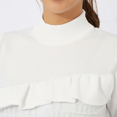 マリクレール marie claire　レディース フリル 切替デザイン ロゴジャカード 長袖 モックネック セーター 733-771　2023年モデル 詳細11