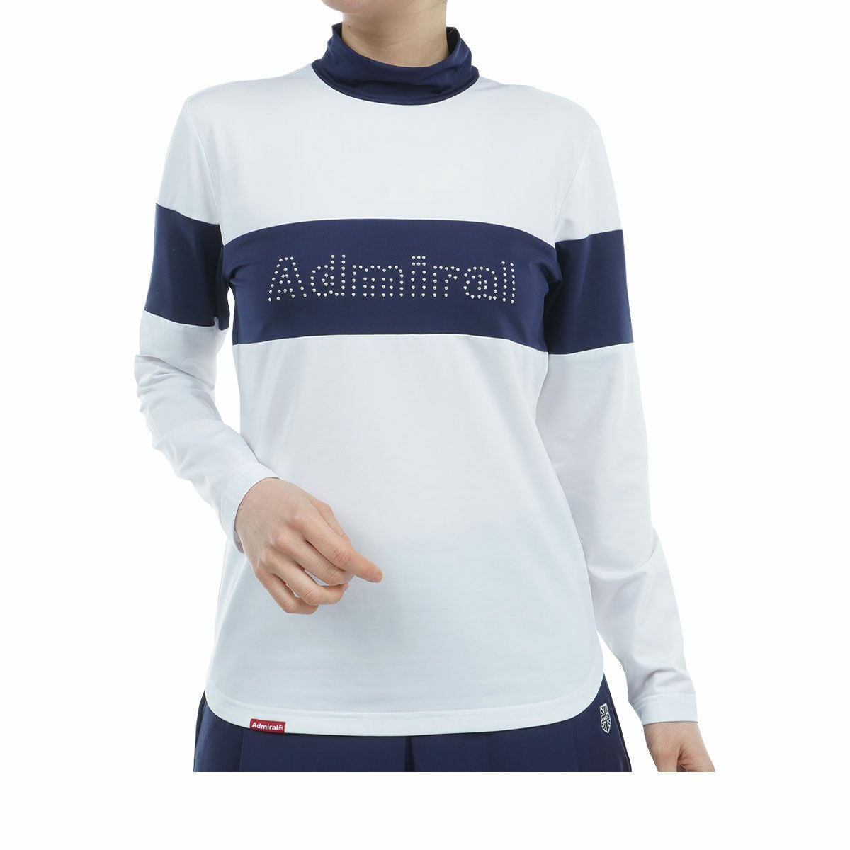 アドミラル Admiral レディース メタルロゴ バイカラー 裏起毛 ストレッチ 長袖 モックネックシャツ ADLA459 2024年モデル