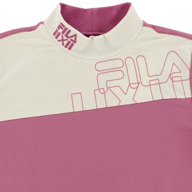 フィラ FILA　レディース ロゴデザイン バイカラー ストレッチ 長袖 リブ衿 ハイネックシャツ 793-543　2023年モデル 詳細3