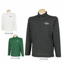 キャロウェイ Callaway メンズ フラワープリント 総柄 鹿の子 長袖 ポロシャツ C24233107 2024年モデル