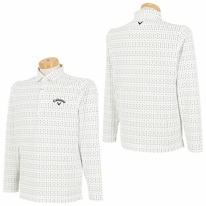 キャロウェイ Callaway　メンズ フラワープリント 総柄 鹿の子 長袖 ポロシャツ C24233107　2024年モデル 詳細2