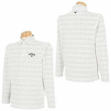 キャロウェイ Callaway　メンズ フラワープリント 総柄 鹿の子 長袖 ポロシャツ C24233107　2024年モデル 詳細2