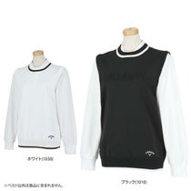 キャロウェイ Callaway　レディース ピンタックロゴ クルーネック ニット ベスト C24219200　2024年モデル 詳細1