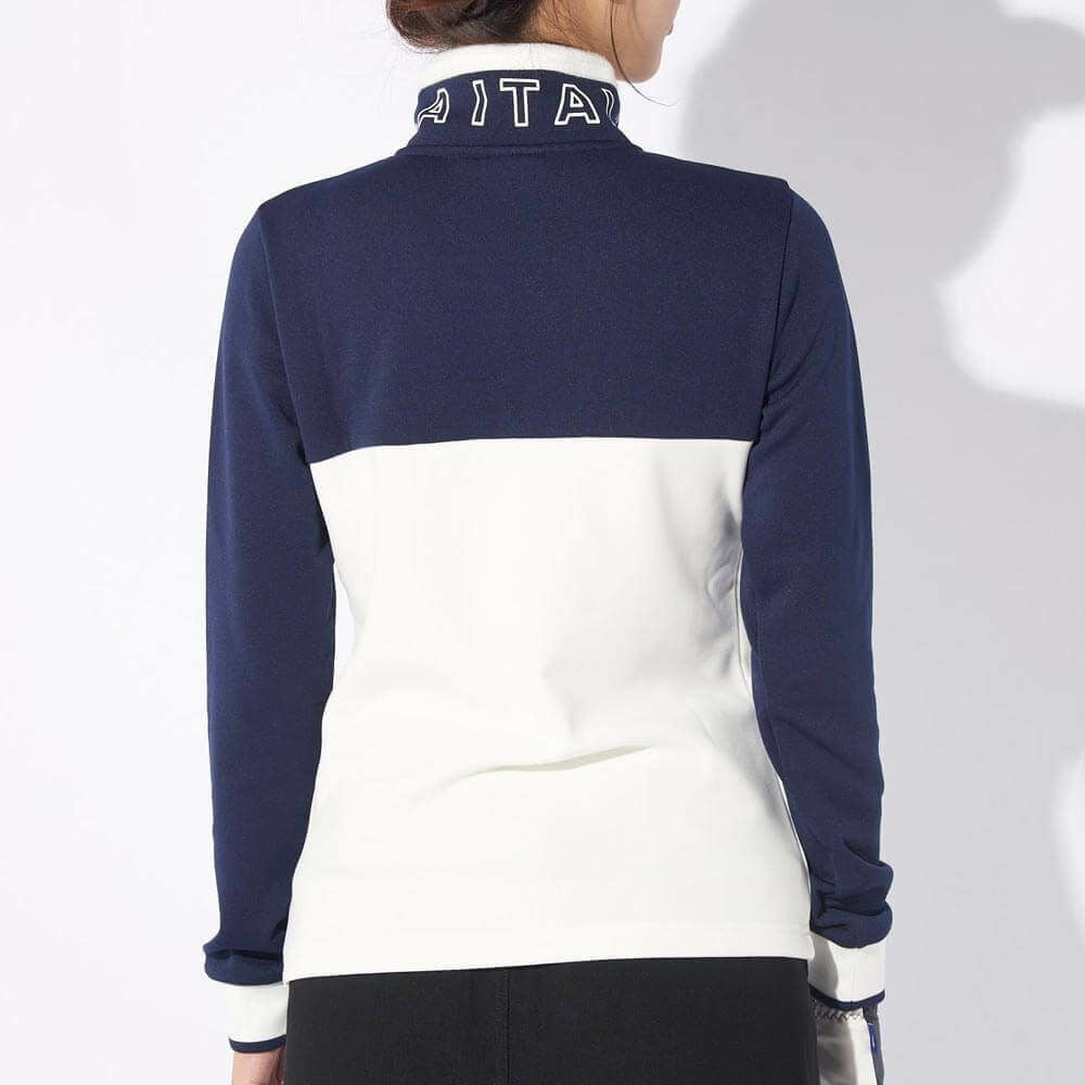 フィラ FILA　レディース 配色切替 裏起毛 ロゴプリント ストレッチ 長袖 ハーフジップシャツ 794-504　2024年モデル 詳細6