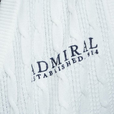 アドミラル Admiral　メンズ 軽量 ケーブル編み 編地切替 Vネック ベスト ADMA471　2024年モデル 詳細4