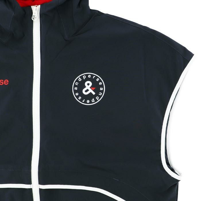 アンパスィ and per se　レディース 撥水 ロゴプリント ストレッチ フード付き フルジップ ベスト AFF1004G3　2024年モデル 詳細7