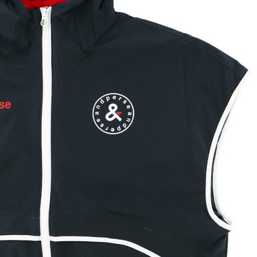 アンパスィ and per se　レディース 撥水 ロゴプリント ストレッチ フード付き フルジップ ベスト AFF1004G3　2024年モデル 詳細7