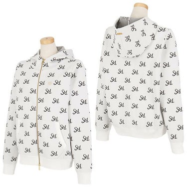 セントアンドリュース St ANDREWS　レディース 総柄 ロゴジャガード 長袖 ニット フルジップ フーディー 043-4272052　2024年モデル 詳細2