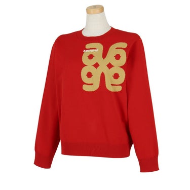 アルチビオ archivio　レディース ロゴジャガード 長袖 ニット クルーネック プルオーバー A418920　2024年モデル レッド（020）