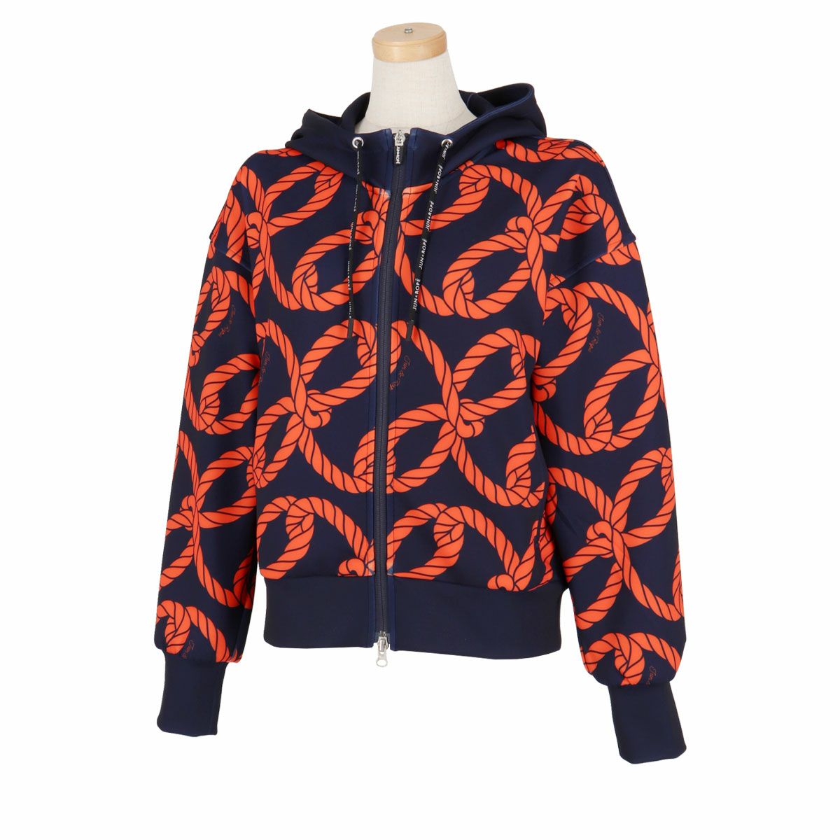 ジュン アンド ロペ JUN ＆ ROPE　レディース 総柄プリント ロープ柄 ダンボールニット 長袖 フルジップ パーカー ERL34110　2024年モデル 詳細2