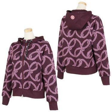 ジュン アンド ロペ JUN ＆ ROPE　レディース 総柄プリント ロープ柄 ダンボールニット 長袖 フルジップ パーカー ERL34110　2024年モデル 詳細4