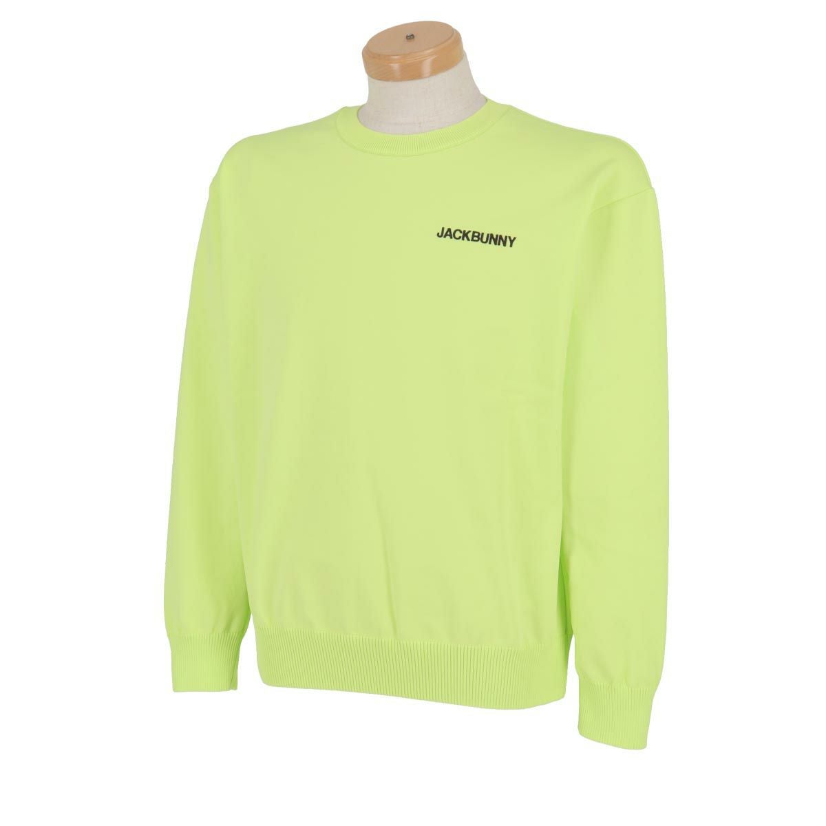 ジャックバニー Jack Bunny!!　メンズ メッセージデザイン ジャガード 長袖 クルーネック セーター 262-4270043　2024年モデル ライム（060）
