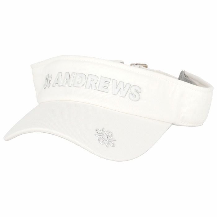 セントアンドリュース St ANDREWS　ロゴデザイン 起毛ツイル サンバイザー 042-4287052 030 ホワイト　2024年モデル ホワイト（030）