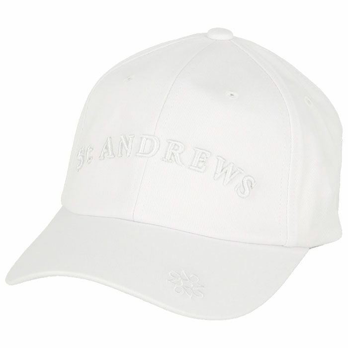 セントアンドリュース St ANDREWS　立体刺繍ロゴ ツイル キャップ 042-4287851 030 ホワイト　2024年モデル ホワイト（030）