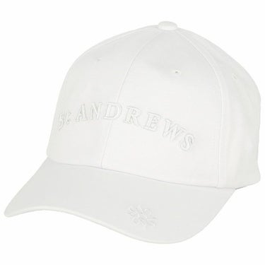 セントアンドリュース St ANDREWS　立体刺繍ロゴ ツイル キャップ 042-4287851 030 ホワイト　2024年モデル ホワイト（030）