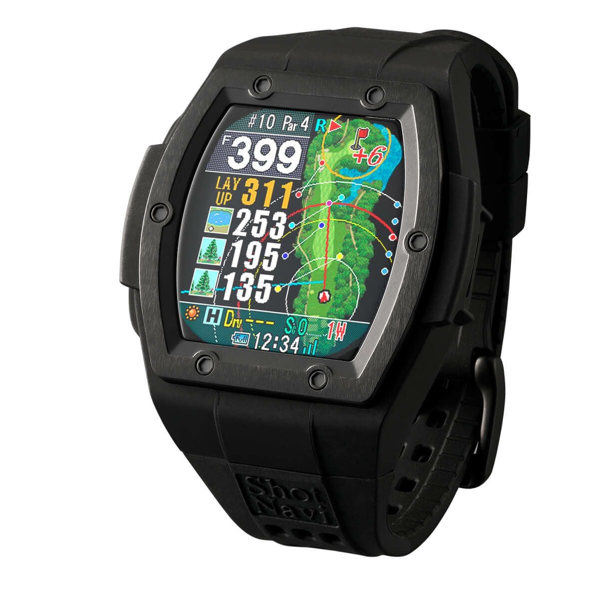 ショットナビ Shot Navi Crest II Touch クレスト2 タッチ 腕時計型 GPSゴルフナビ 距離計測器 ブラック