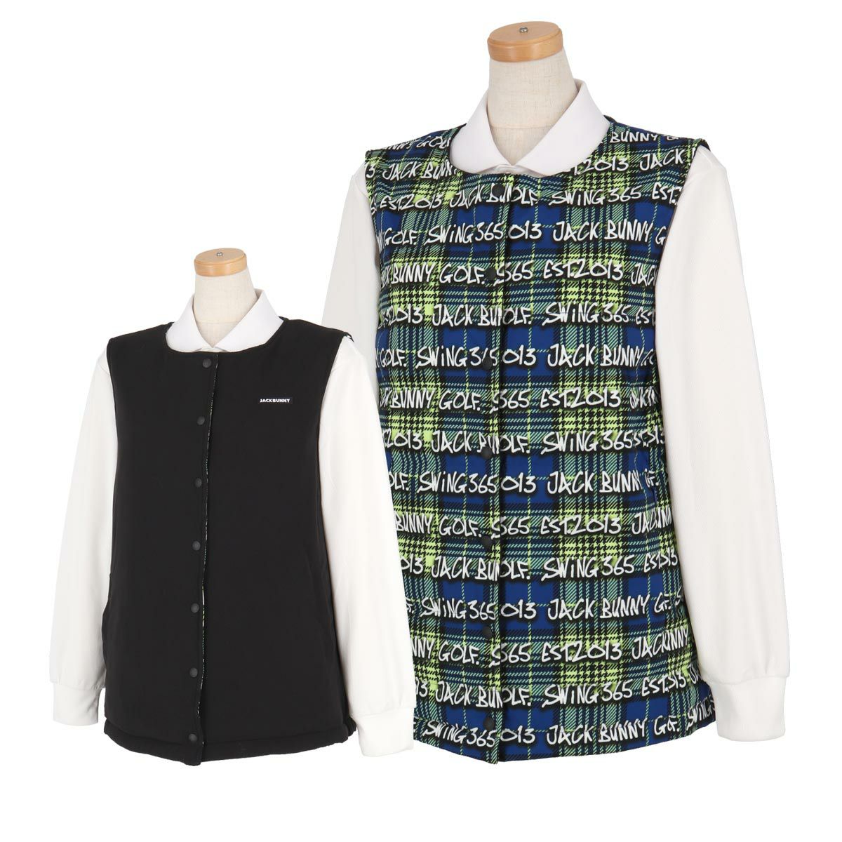 ジャックバニー Jack Bunny!! レディース 撥水 2WAY ストレッチタフタ 中綿入り リバーシブル ベスト 263-4258008 2024年モデル