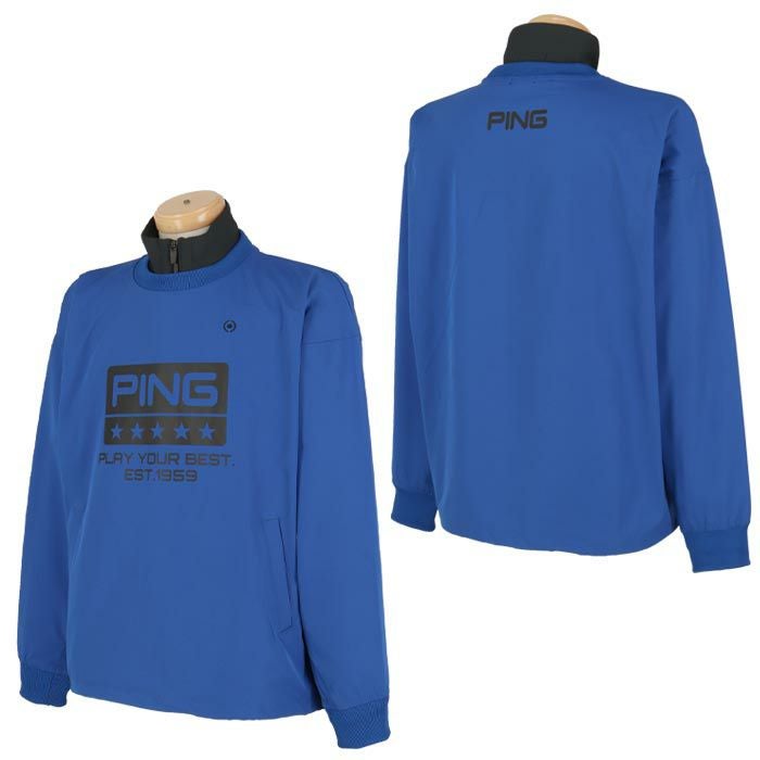 ピン PING メンズ ロゴプリント ツインレイヤード 長袖 プルオーバー