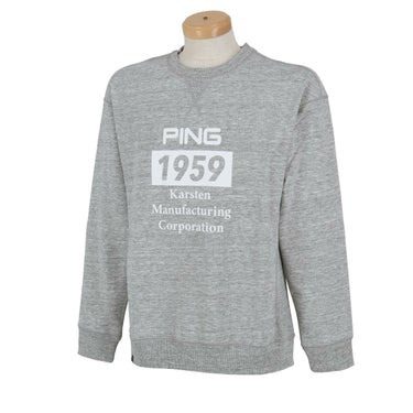ピン PING　メンズ ロゴプリント スウェット 長袖 クルーネック プルオーバー 621-4262901　2024年モデル グレー（021）