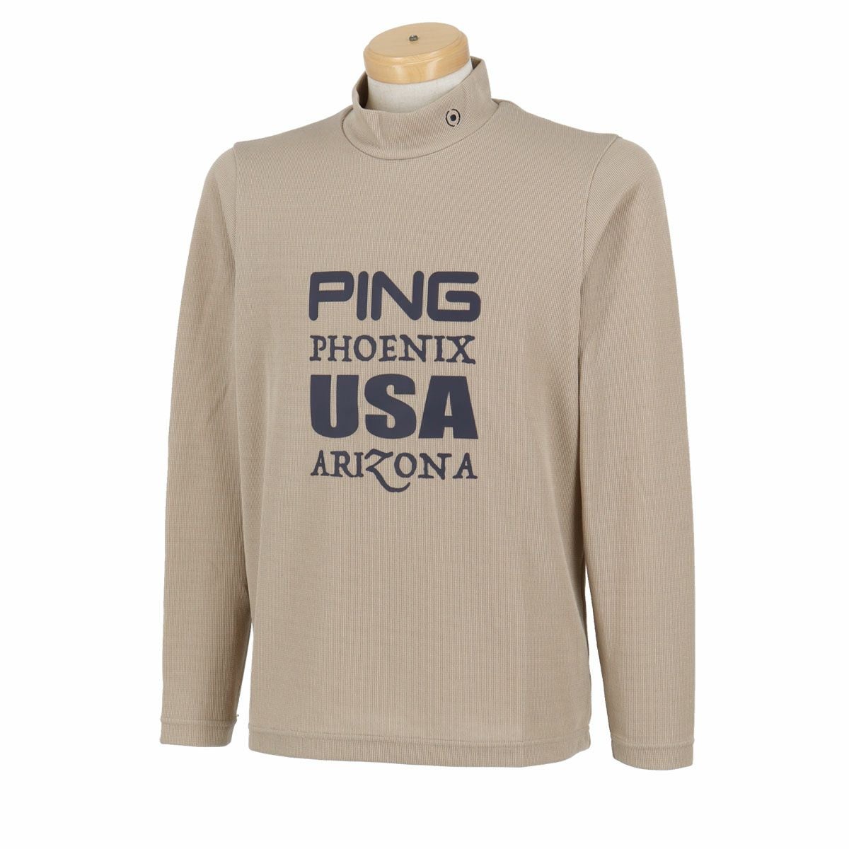 ピン PING　メンズ ロゴプリント ニットライクジャージ 長袖 ハイネックシャツ 621-4266801　2024年モデル 詳細2
