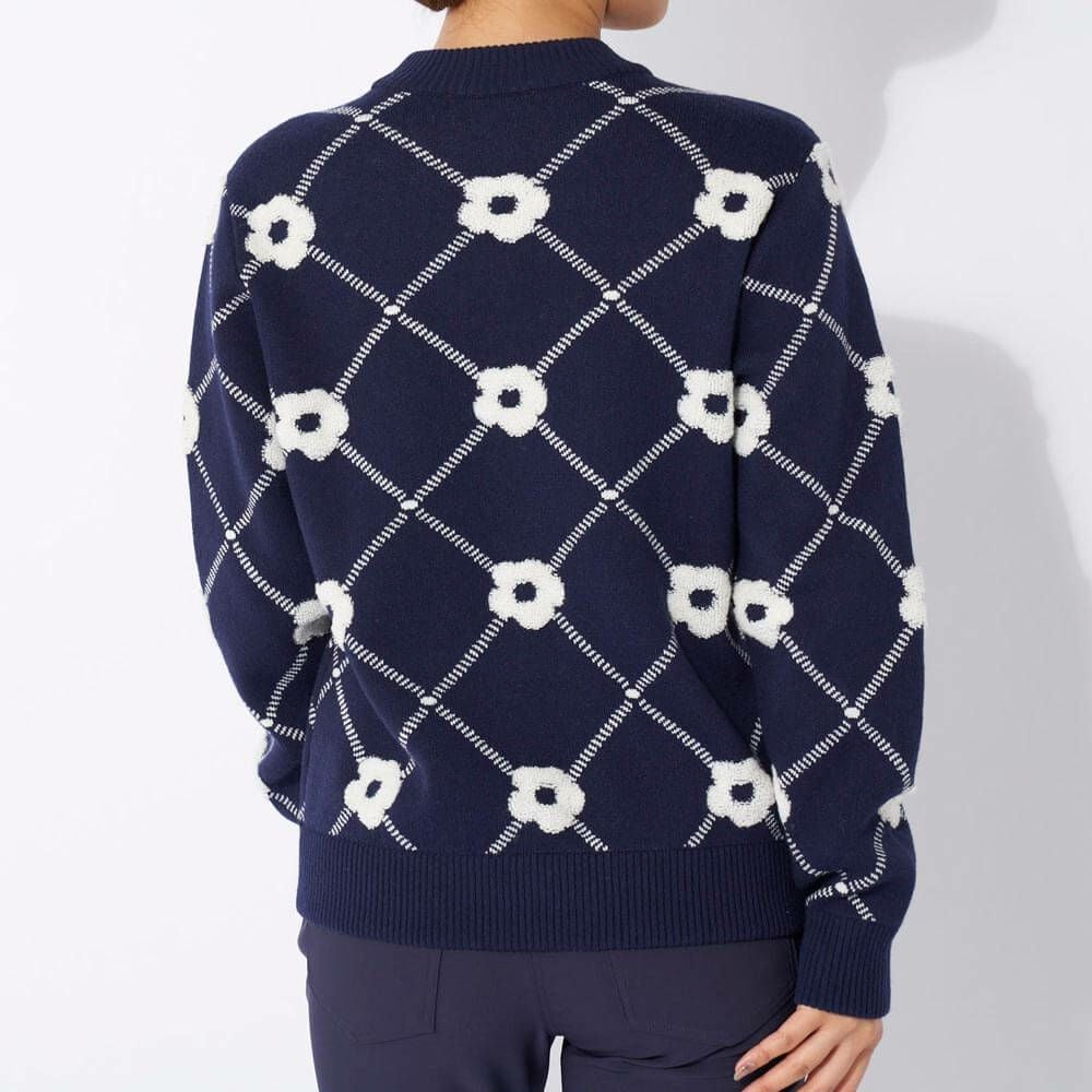 マリクレール marie claire　レディース ロゴジャガード 花柄 パイル編み 長袖 クルーネック セーター 734-721　2024年モデル 詳細3